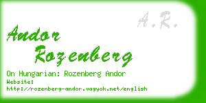 andor rozenberg business card